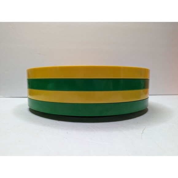Heller Massimo Vignelli Green Yellow Stackable Plates 9.75" Plastic MCM Retro RV - Picture 1 of 5